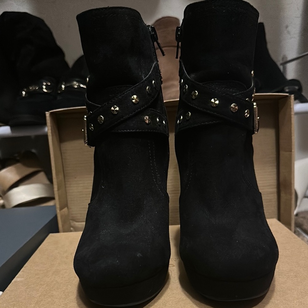 G by Guess Black Ankle Booties with Buckle Straps - Picture 2 of 4
